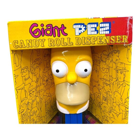Giant Homer Simpson PEZ Candy Roll Dispenser 12 Candy Roll Vintage New Old Stock - Picture 7 of 7